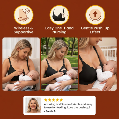 Seamless Nursing & Maternity Bra – Wireless, Supportive and Comfortable with Push-Up Effect