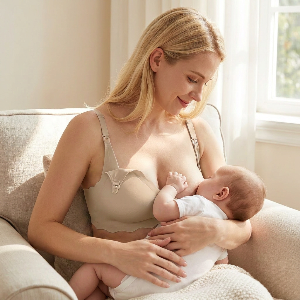 Seamless Nursing & Maternity Bra – Wireless, Supportive and Comfortable with Push-Up Effect