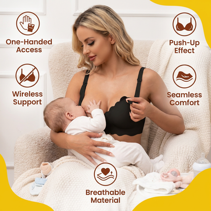 Seamless Nursing & Maternity Bra – Wireless, Supportive and Comfortable with Push-Up Effect