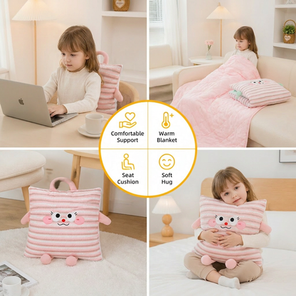 2-in-1 Cushion and Blanket with Cute Design