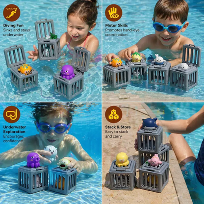 Children’s Diving Toy Set – Underwater Pool Toys with Storage Box