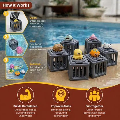 Children’s Diving Toy Set – Underwater Pool Toys with Storage Box