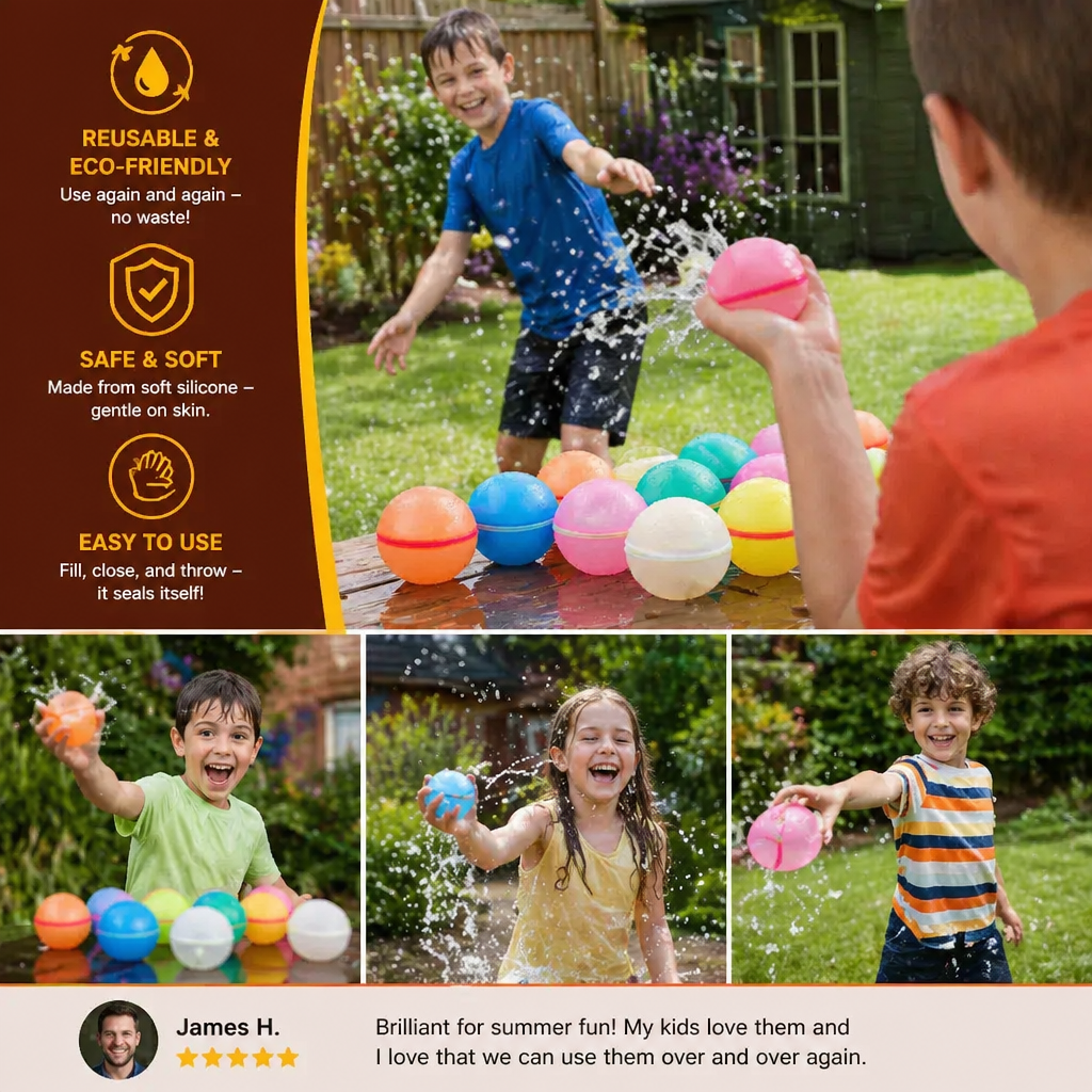 Reusable Water Balloons – Self-Sealing & Silicone