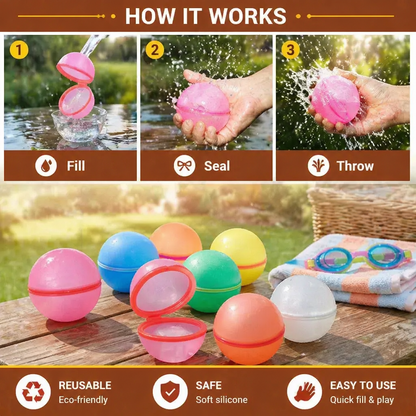 Reusable Water Balloons – Self-Sealing & Silicone