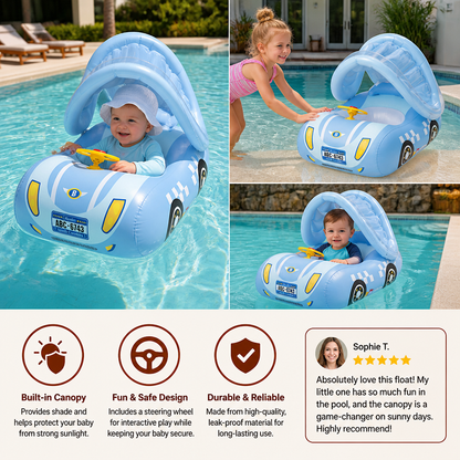 Inflatable Baby Pool Float Car with Sunshade