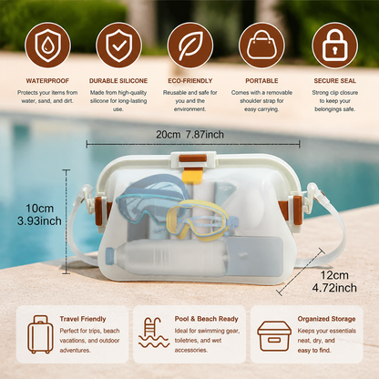 Waterproof Silicone Storage Bag with Shoulder Strap