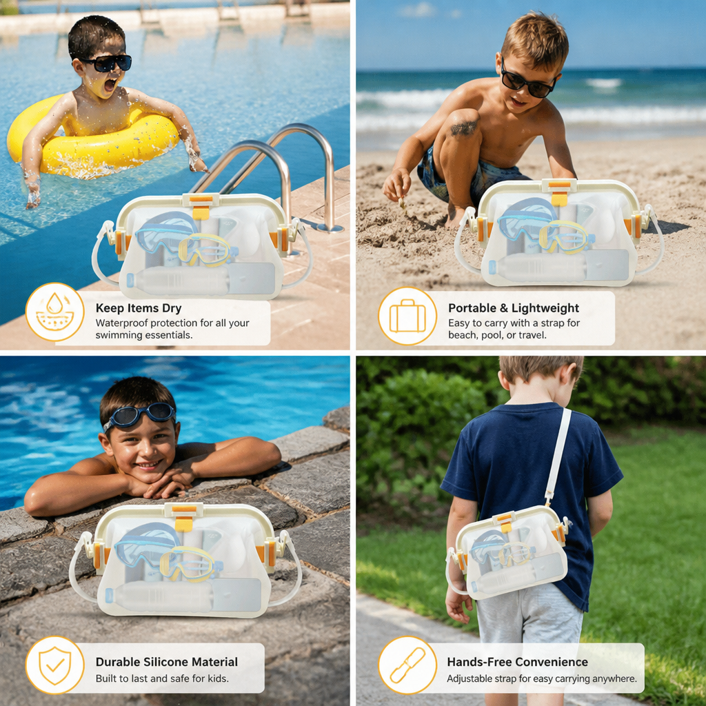 Waterproof Silicone Storage Bag with Shoulder Strap