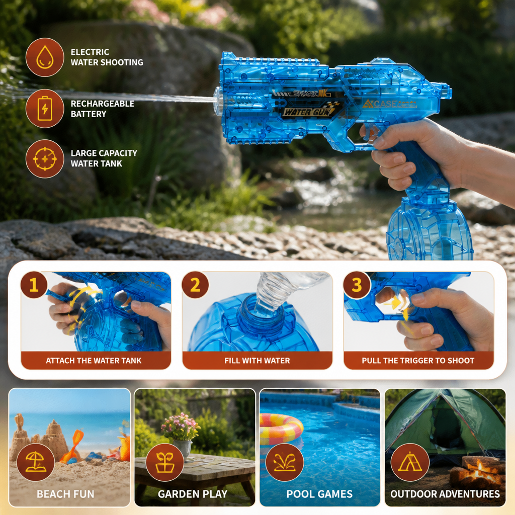 Electric Space Water Gun with Circular Tank