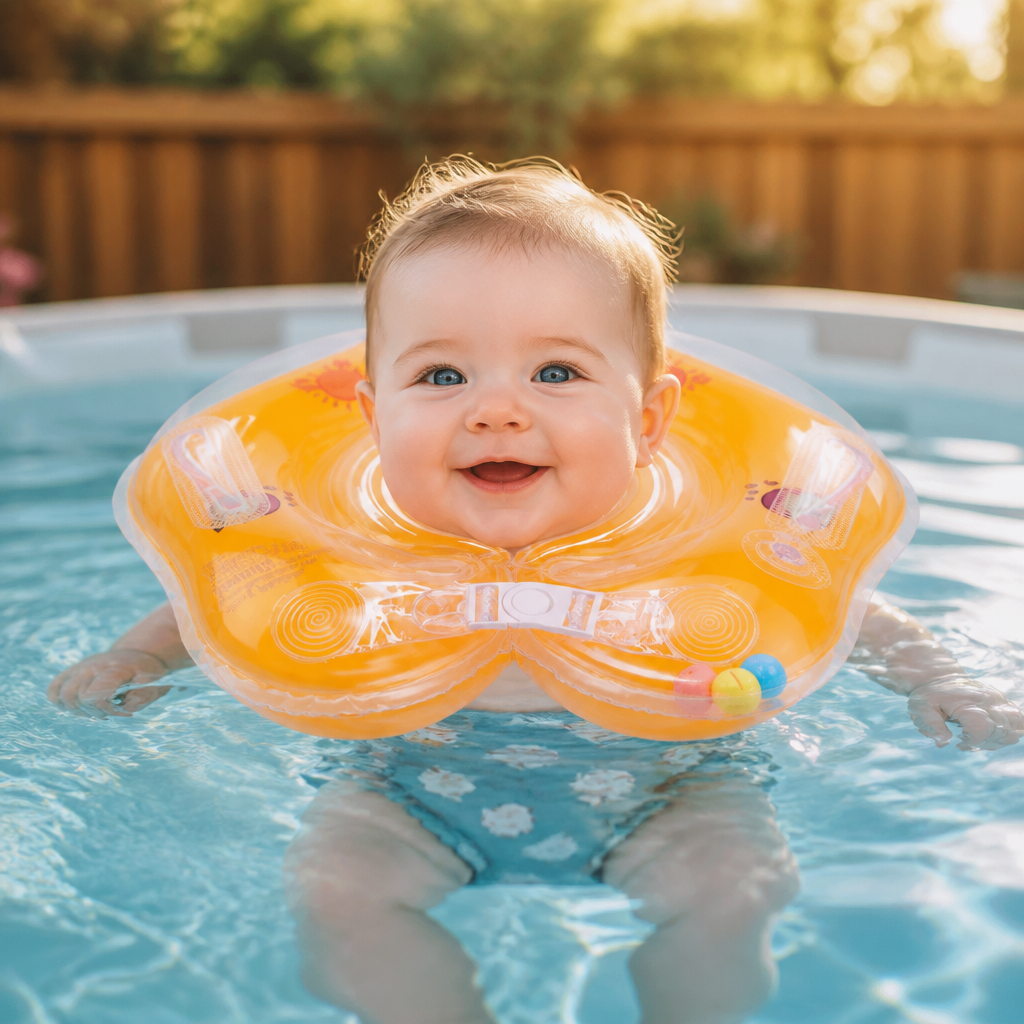 Inflatable Baby Neck Float Ring with Double Air Chamber
