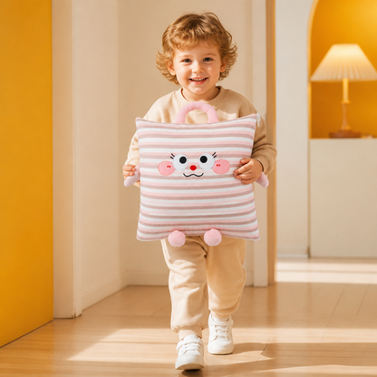 2-in-1 Cushion and Blanket with Cute Design
