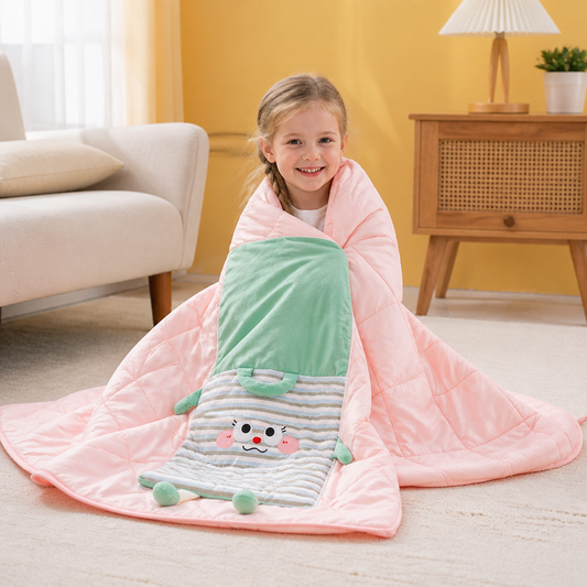 2-in-1 Cushion and Blanket with Cute Design