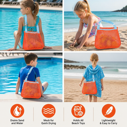 Kids Mesh Beach and Pool Bag for Toys and Accessories