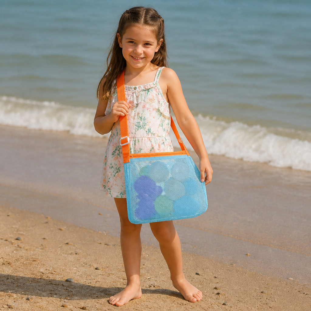 Kids Mesh Beach and Pool Bag for Toys and Accessories