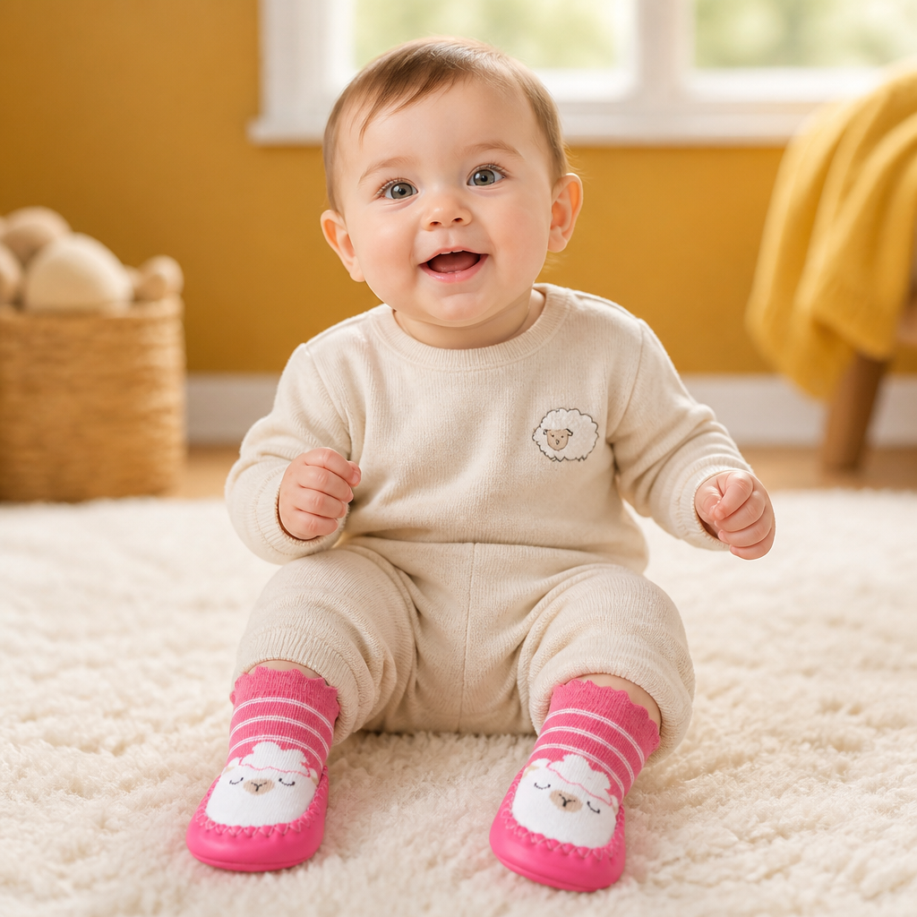 Baby Breathable Sock Shoes – Non-Slip Soft Sole Walking Socks for Infants & Toddlers