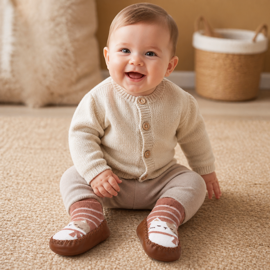 Baby Breathable Sock Shoes – Non-Slip Soft Sole Walking Socks for Infants & Toddlers