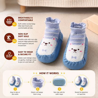 Baby Breathable Sock Shoes – Non-Slip Soft Sole Walking Socks for Infants & Toddlers