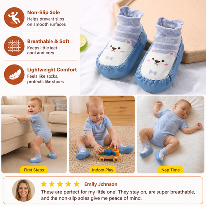 Baby Breathable Sock Shoes – Non-Slip Soft Sole Walking Socks for Infants & Toddlers