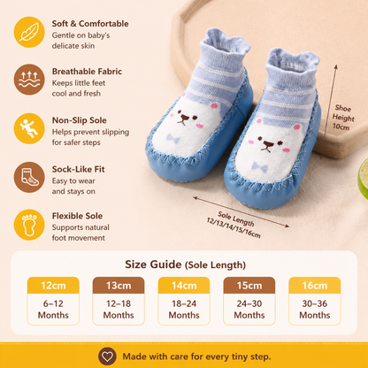 Baby Breathable Sock Shoes – Non-Slip Soft Sole Walking Socks for Infants & Toddlers