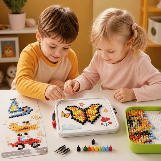 Kids Montessori Mushroom Pegboard Mosaic Puzzle Set