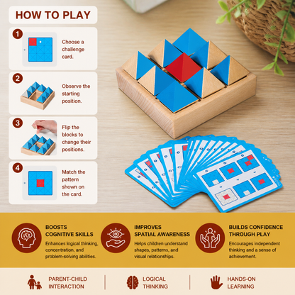 Wooden Geometric Pattern Puzzle – Logic & Spatial Thinking Game