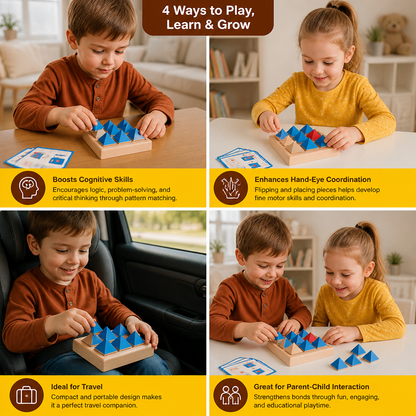 Wooden Geometric Pattern Puzzle – Logic & Spatial Thinking Game