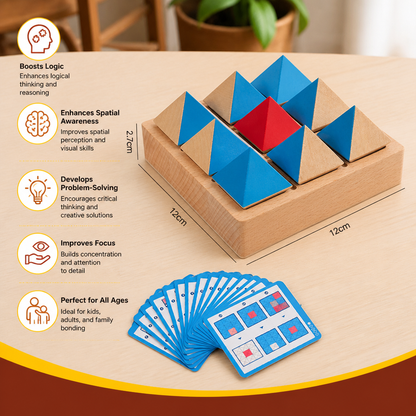 Wooden Geometric Pattern Puzzle – Logic & Spatial Thinking Game