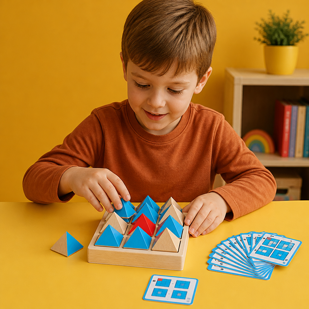 Wooden Geometric Pattern Puzzle – Logic & Spatial Thinking Game