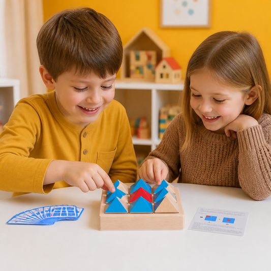 Wooden Geometric Pattern Puzzle – Logic & Spatial Thinking Game