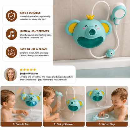 Musical Elephant Bubble Bath Toy with Shower Head