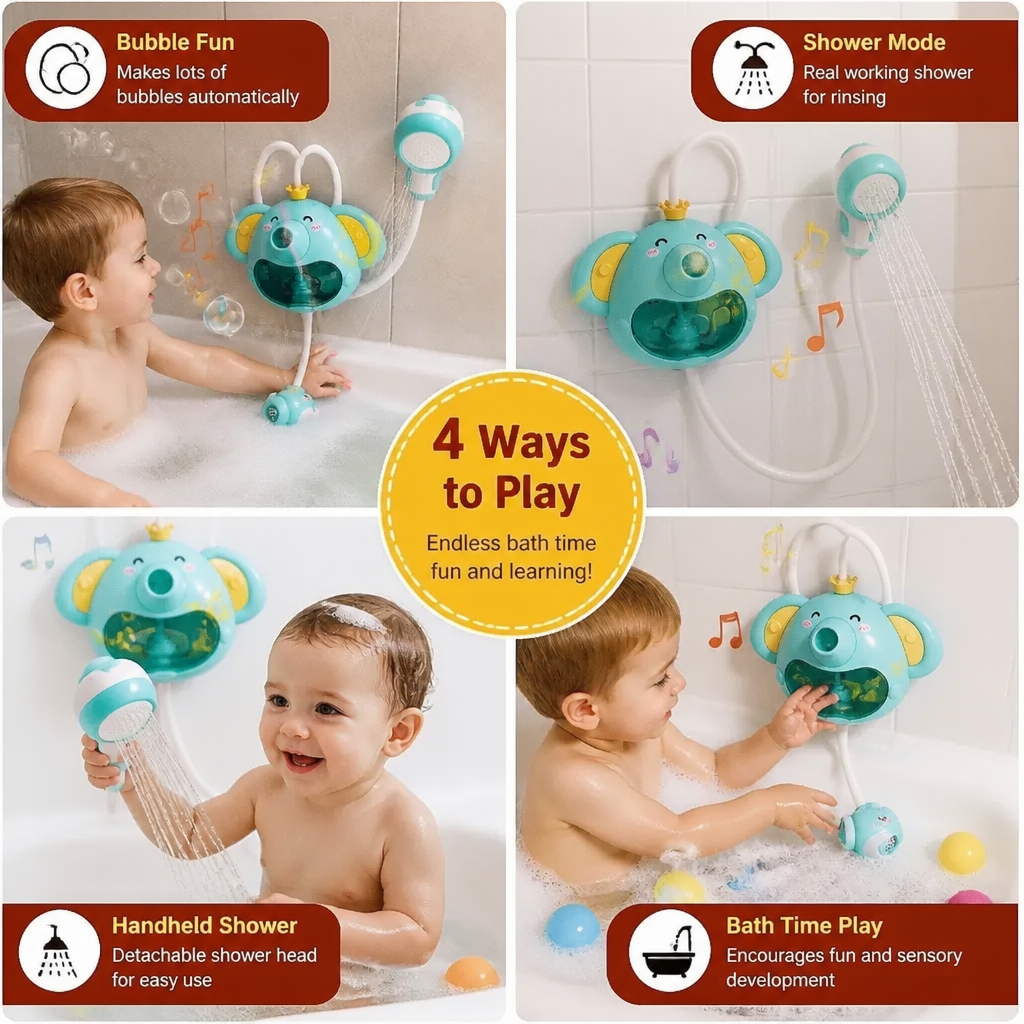 Musical Elephant Bubble Bath Toy with Shower Head