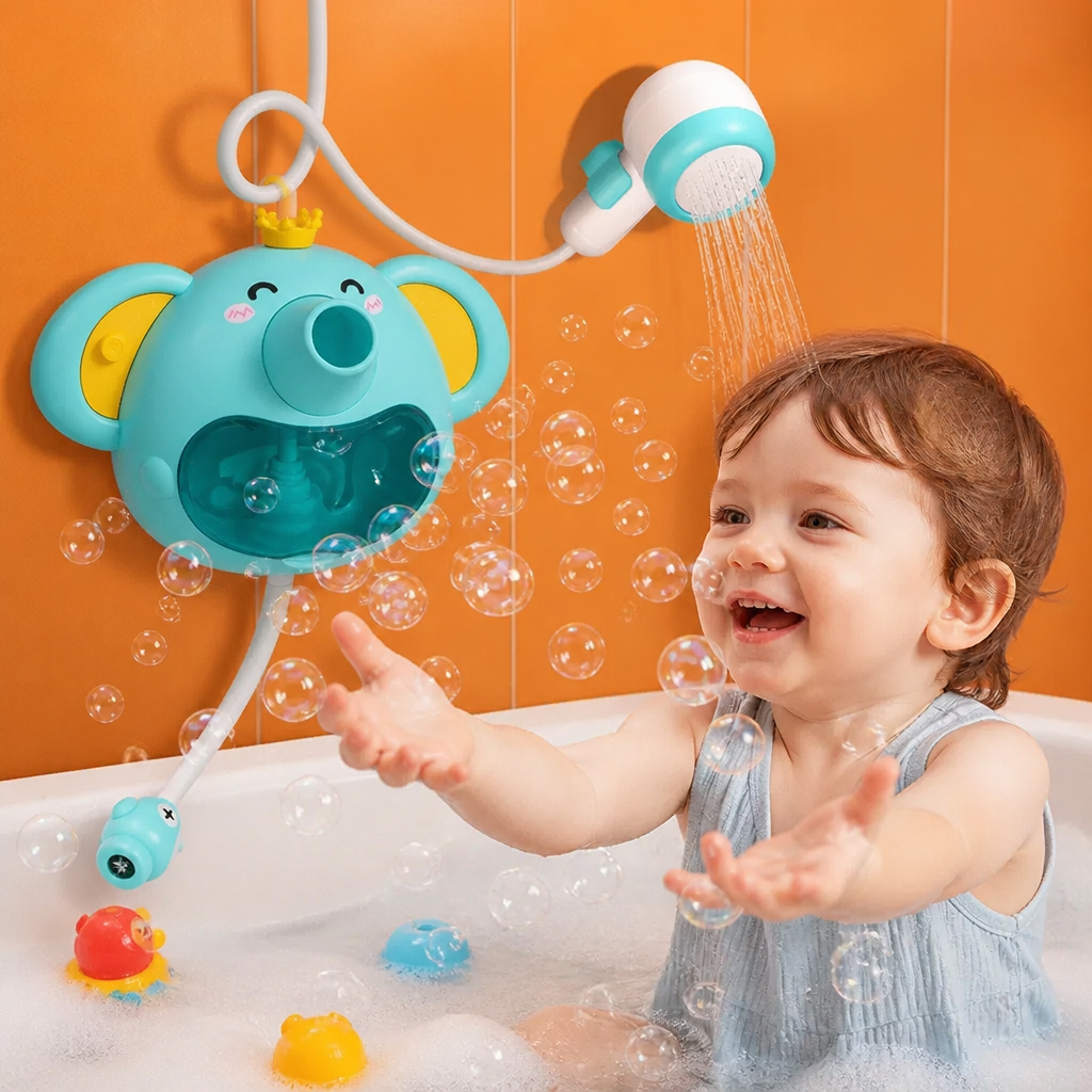 Musical Elephant Bubble Bath Toy with Shower Head