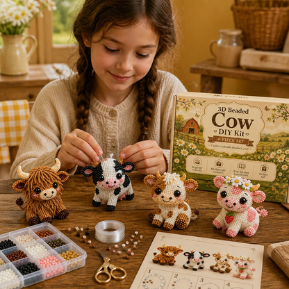 3D Beaded Animal Craft Kit – DIY Mini Bead Art Set for Beginners