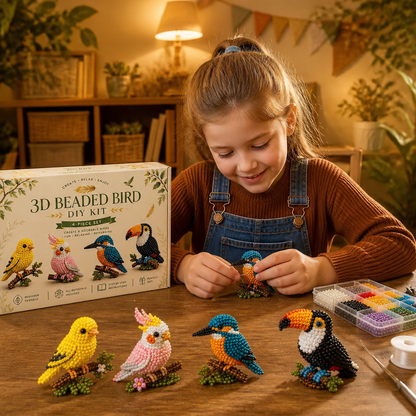3D Beaded Animal Craft Kit – DIY Mini Bead Art Set for Beginners