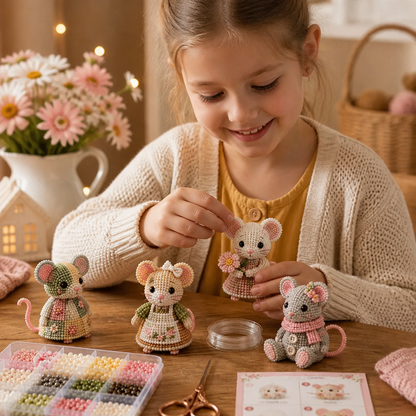 3D Beaded Animal Craft Kit – DIY Mini Bead Art Set for Beginners