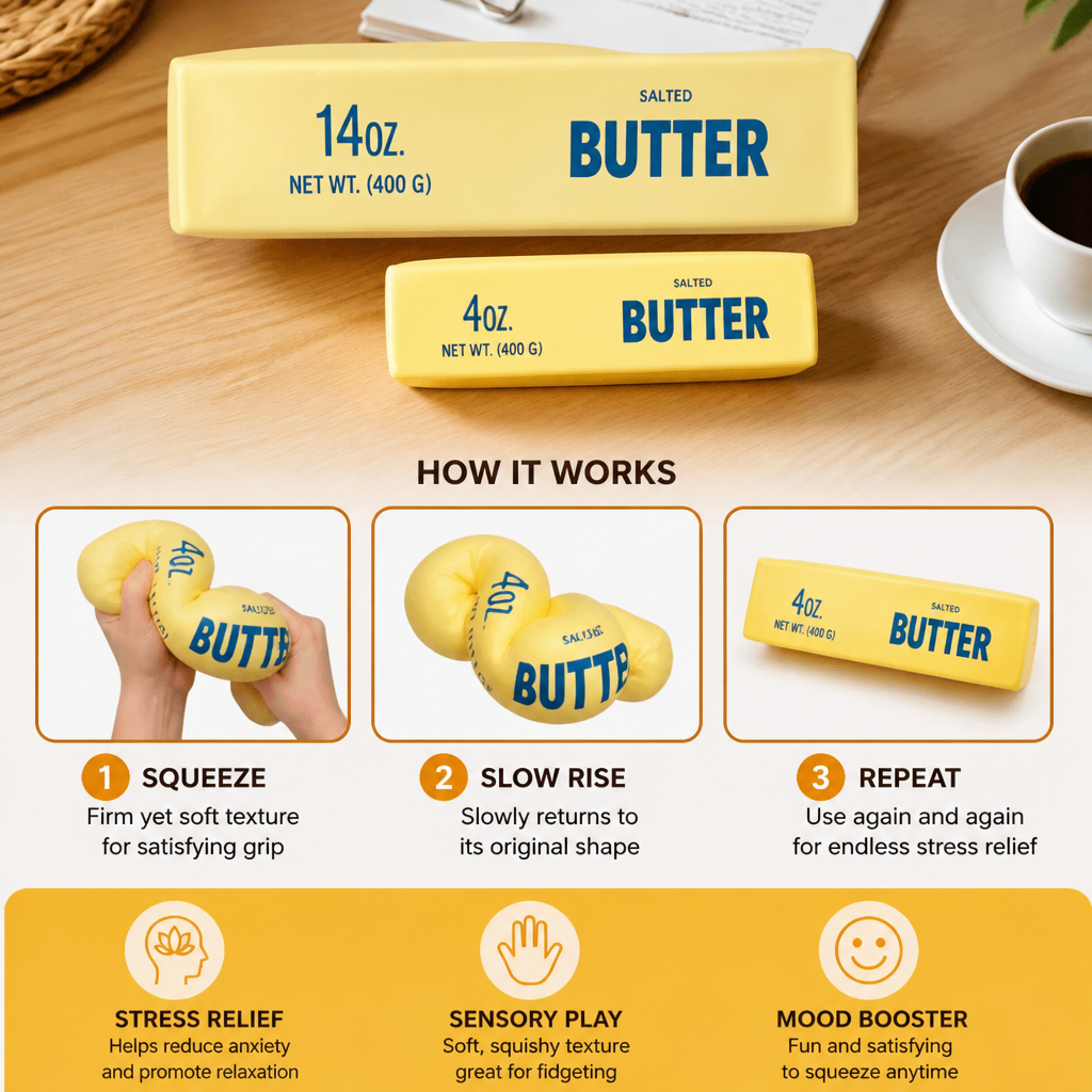 Jumbo Squishy Butter Stick – Slow-Rise Stress Ball & Sensory Fidget Toy