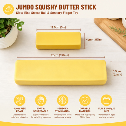Jumbo Squishy Butter Stick – Slow-Rise Stress Ball & Sensory Fidget Toy