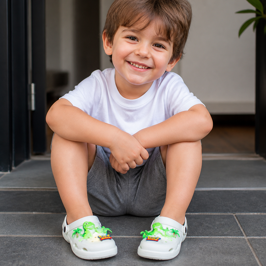Kids’ LED Dinosaur Clogs – Light-Up Non-Slip Summer Garden & Beach Shoes