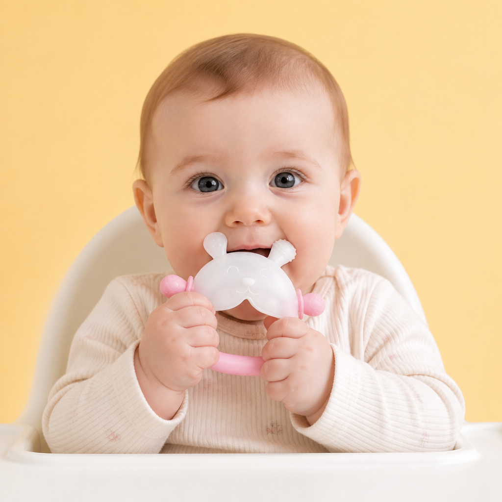 Bunny Baby Teething Mitten – Soft BPA-Free Silicone Gum Soother with Anti-Drop Wristband (3–18 Months)