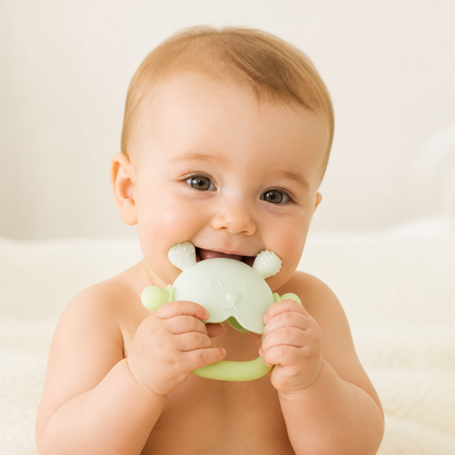 Bunny Baby Teething Mitten – Soft BPA-Free Silicone Gum Soother with Anti-Drop Wristband (3–18 Months)