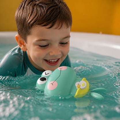 Cute Wind-Up Swimming Frog Bath Toy for Kids