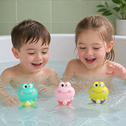 Cute Wind-Up Swimming Frog Bath Toy for Kids