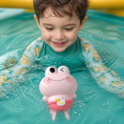 Cute Wind-Up Swimming Frog Bath Toy for Kids