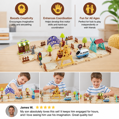 DIY Amusement Park Railway Building Set