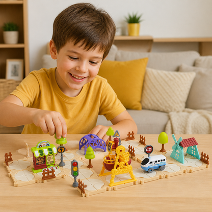 DIY Amusement Park Railway Building Set