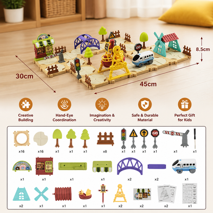 DIY Amusement Park Railway Building Set