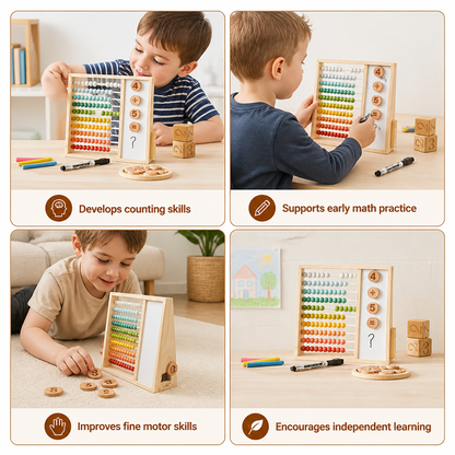 Magnetic Wooden Abacus for Kids – Educational Toy with Numbers and Colors