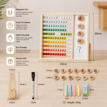 Magnetic Wooden Abacus for Kids – Educational Toy with Numbers and Colors