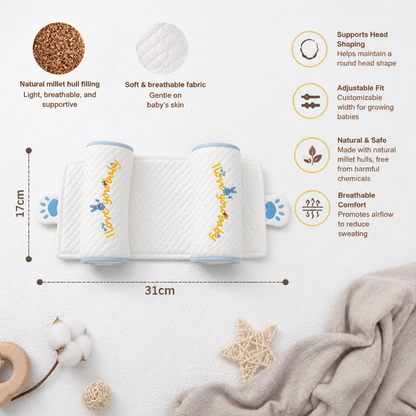 Adjustable Baby Head Shaping Pillow with Millet Filling