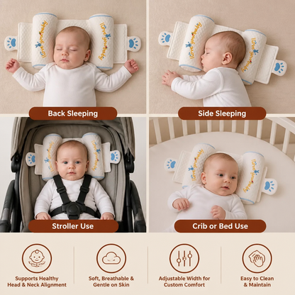 Adjustable Baby Head Shaping Pillow with Millet Filling