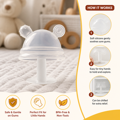 Baby Mushroom Silicone Teether for Tiny Hands